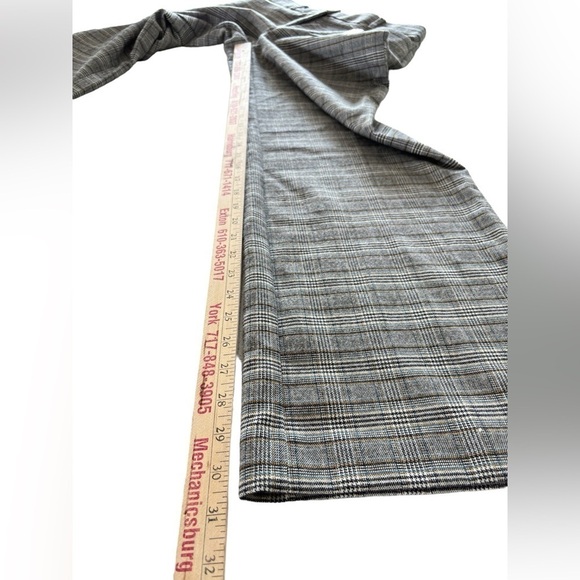 Loft Curvy Trouser High Waisted Glenn Plaid Pants Sz 4 Wide Leg Women's Gray NEW - Picture 10 of 13